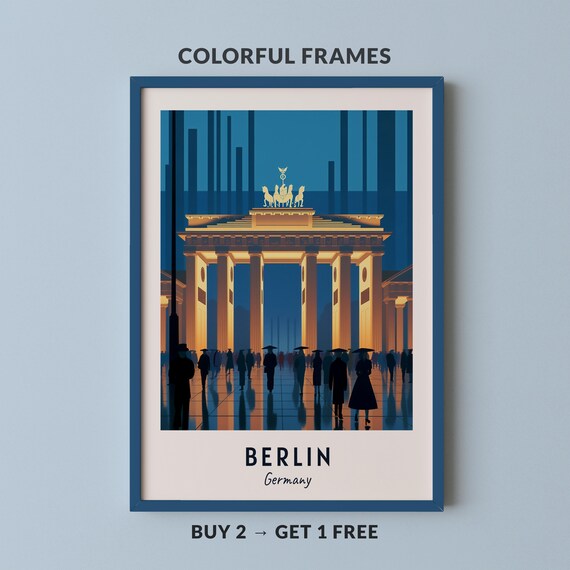 Berlin Travel Poster Germany Print Wall Art City Print Cityscape Artwork Travel Wall Decor Digital Download Travel Gift