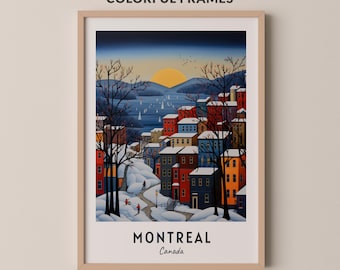 Montreal Reise Poster Kanada Druck Wand Kunst Stadt Druck Stadtbild Kunstwerk Reise Wand dekor Digitaler Download Reisegeschenk
