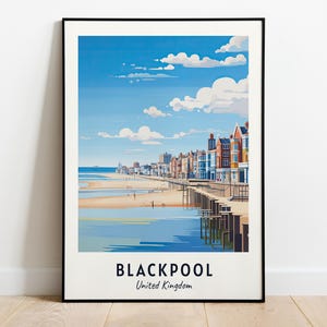 Blackpool, United Kingdom Travel Print Wall Art, Blackpool - United Kingdom City Print, Blackpool, United Kingdom Travel Gift, Blackpool