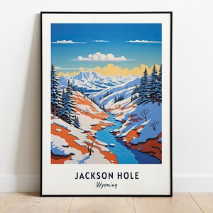 Jackson Hole, Wyoming Travel Print Wall Art, Jackson Hole - Wyoming City Print, Jackson Hole, Wyoming Travel Gift, Jackson Hole, Travel Gift