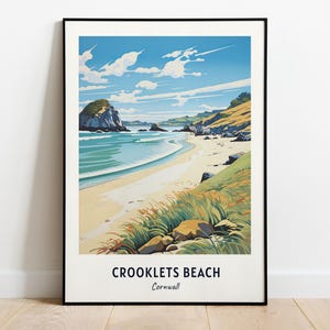 Crooklets Beach, Cornwall Travel Print Wall Art, Crooklets Beach - Cornwall City Print, Crooklets Beach, Cornwall Travel Gift, Travel Gift