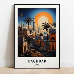 Baghdad Travel Print Wall Art, Baghdad - Iraq City Print, Baghdad Travel Gift, Baghdad City Poster, Digital Download, Travel Gift, Wall Art