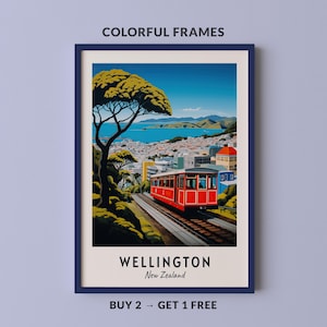Wellington Travel Poster New Zealand Print Wall Art City Print Cityscape Artwork Travel Wall Decor Digital Download Travel Gift