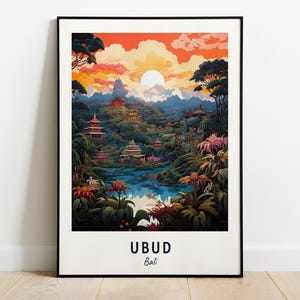 Ubud Travel Print Wall Art, Ubud - Bali City Print, Ubud Travel Gift, Ubud City Poster, Digital Download, Travel Gift, Ubud Home Decor