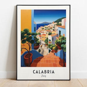 Kalabrien Reise Print Wandkunst, Kalabrien - Italien Stadt Druck, Kalabrien Reisegeschenk, Kalabrien Stadt Poster, Digital Download, Reisegeschenk