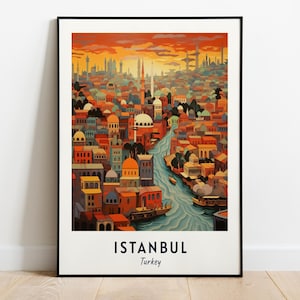 Istanbul Travel Print Wall Art, Istanbul - Turkey City Print, Istanbul Travel Gift, Istanbul City Poster, Digital Download, Travel Gift