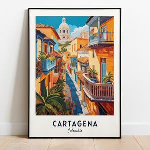 Oude stad Cartagena (Unesco-werelderfgoed) reisafdruk kunst aan de muur, Cartagena - Colombia-stad print, digitale download, reiscadeau