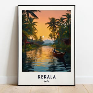 Impresión de pared con imágenes de viajes a Kerala, impresión de la ciudad de Kerala, India, regalo de viaje a Kerala, póster de la ciudad de Kerala, descarga digital, regalo de viaje, regalo de boda