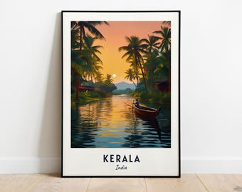 Kerala Travel Print Wall Art, Kerala - India City Print, Kerala Travel Gift, Kerala City Poster, Digital Download, Travel Gift, Wedding Gift