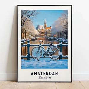 Amsterdam Travel Print Wall Art, Amsterdam - Netherlands City Print, Amsterdam Travel Gift, Amsterdam City Poster, Digital Download