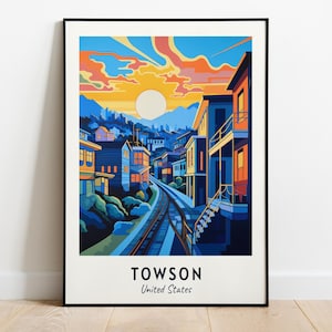 Towson Travel Print Wall Art, Towson - United States City Print, Towson Travel Gift, Towson City Poster, Digital Download, Travel Gift