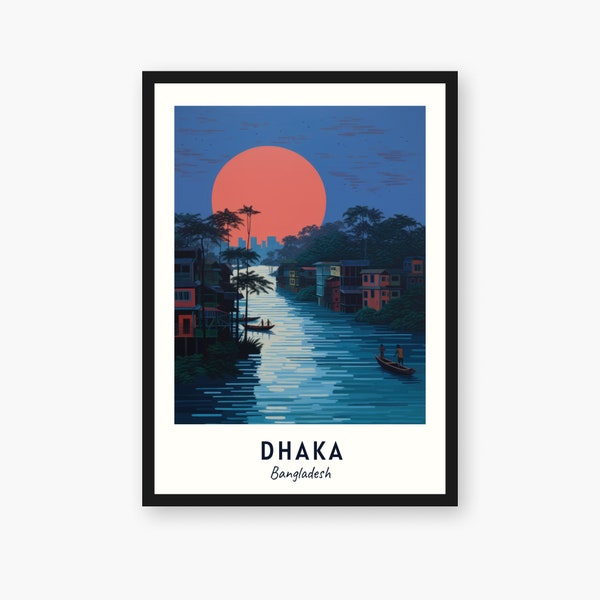 Dhaka Travel Print, Dhaka - Bangladesh Travel Gift, Printable City Poster, Digital Download, Wedding Gift, Birthday Present