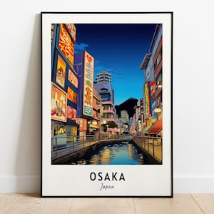 Osaka Travel Print Wall Art, Osaka - Japan City Print, Osaka Travel Gift, Osaka City Poster, Digital Download, Travel Gift, Osaka Home Decor
