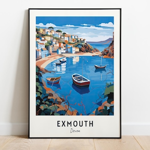 Exmouth, Devon Travel Print Wall Art, Exmouth - Devon City Print, Exmouth, Devon Travel Gift, Exmouth, Devon Poster, Digital Download