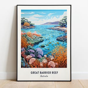 Great Barrier Reef, Australia Travel Print Wall Art, Great Barrier Reef - Australia City Print, Great Barrier Reef, Australia Travel Gift