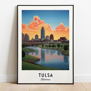Tulsa Reise Poster, Wandbild, Tulsa - Oklahoma City Poster, Tulsa Reise Geschenk, Hochzeitsgeschenk, Geschenk zur Hochzeit