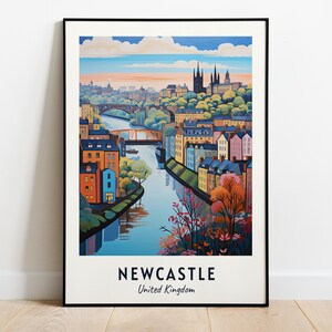 Newcastle Travel Print Wall Art, Newcastle - United Kingdom City Print, Newcastle Travel Gift, Newcastle City Poster, Digital Download