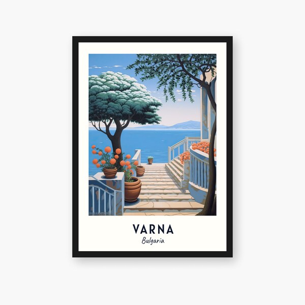 Varna Reise-Druck, Varna - Bulgarien, Reisegeschenk, druckbare Stadt Poster, digitaler Download, Hochzeitsgeschenk, Geburtstagsgeschenk