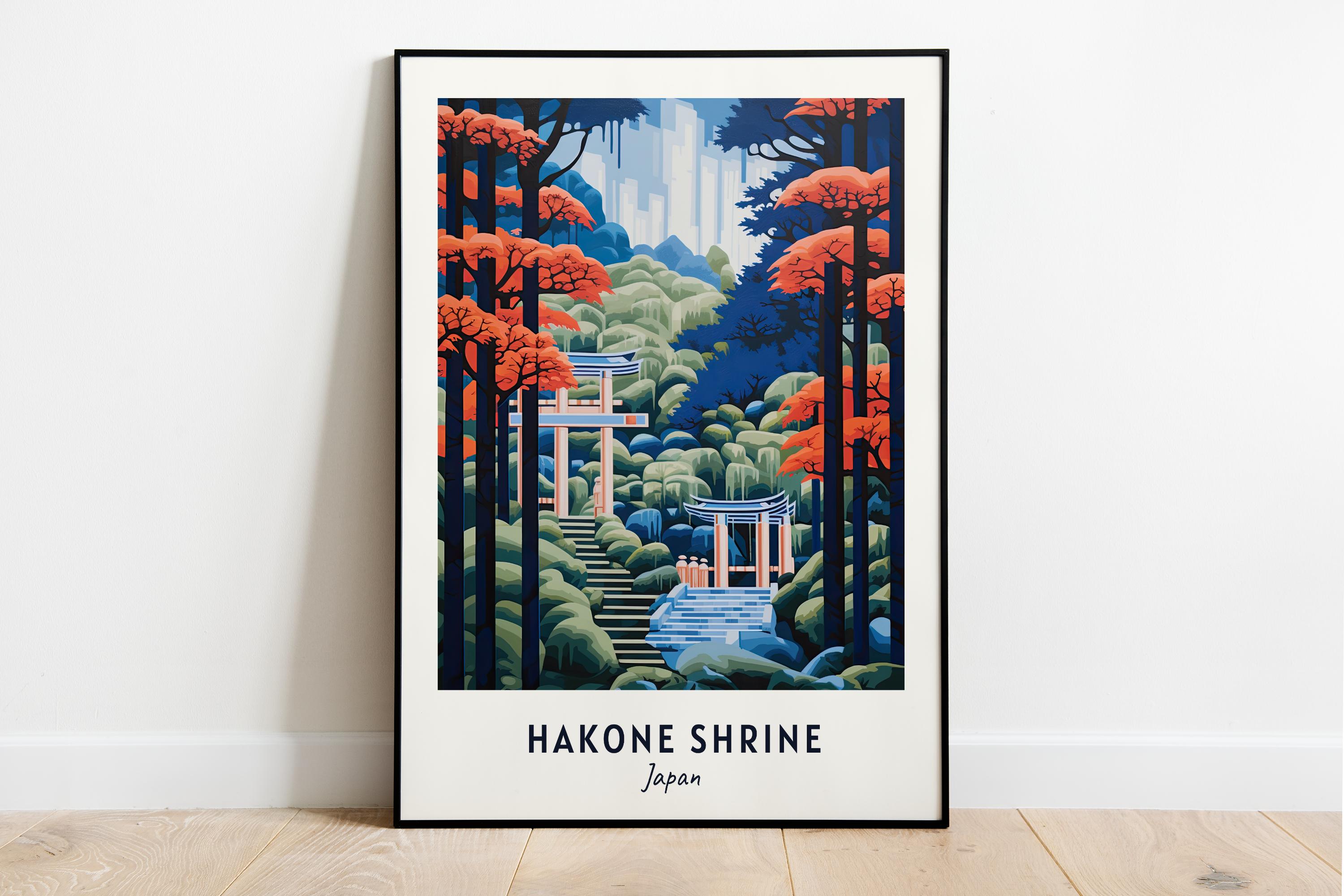 Japan, Hakone Shrine Travel Print Wall Art, Hakone Shrine - Japan City Print, Japan, Hakone Shrine Travel Gift, Japan, Hakone Shrine Poster