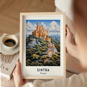Sintra Travel Poster Pena Palace Wall Art Portugal Print Cityscape Artwork Travel Wall Decor Digital Download Travel Gift image 4