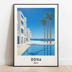 Doha Travel Print Wall Art, Doha - Qatar City Print, Doha Travel Gift, Doha City Poster, Digital Download, Travel Gift, Doha Home Decor