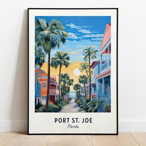 Port St. Joe City Print, Port St. Joe Travel Poster, Florida Travel Gift, Port St. Joe Digital Download, Florida Poster, Port St. Joe Gift