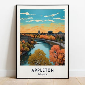 Appleton Travel Print Wall Art, Appleton - Wisconsin City Print, Appleton Travel Gift, Appleton City Poster, Digital Download, Travel Gift