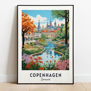 Copenhagen Travel Print Wall Art, Copenhagen - Stampa della città della Danimarca, Regalo di viaggio di Copenhagen, Poster della città di Copenhagen, Download digitale