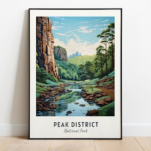 Peak District, National Park Travel Print Wall Art, Peak District - National Park City Print, Peak District, National Park Travel Gift