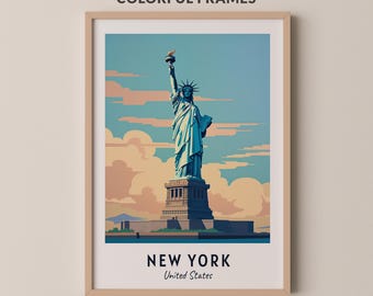 New York Travel Poster United States Print Wall Art City Print Cityscape Artwork Travel Wall Decor Digital Download Travel Gift