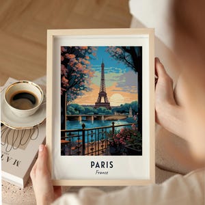 Póster de viaje de París, Francia, impresión de arte de pared, impresión de ciudad, paisaje urbano, obra de arte, decoración de pared de viaje, descarga digital, regalo de viaje imagen 9