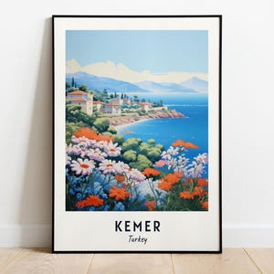 Kemer Travel Print Wall Art, Kemer - Turkey City Print, Kemer Travel Gift, Kemer City Poster, Digital Download, Travel Gift, Wedding Gift