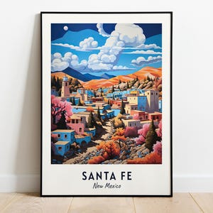 Santa Fe Travel Print Wall Art, Santa Fe - New Mexico City Print, Santa Fe Travel Gift, Santa Fe City Poster, Digital Download, Travel Gift