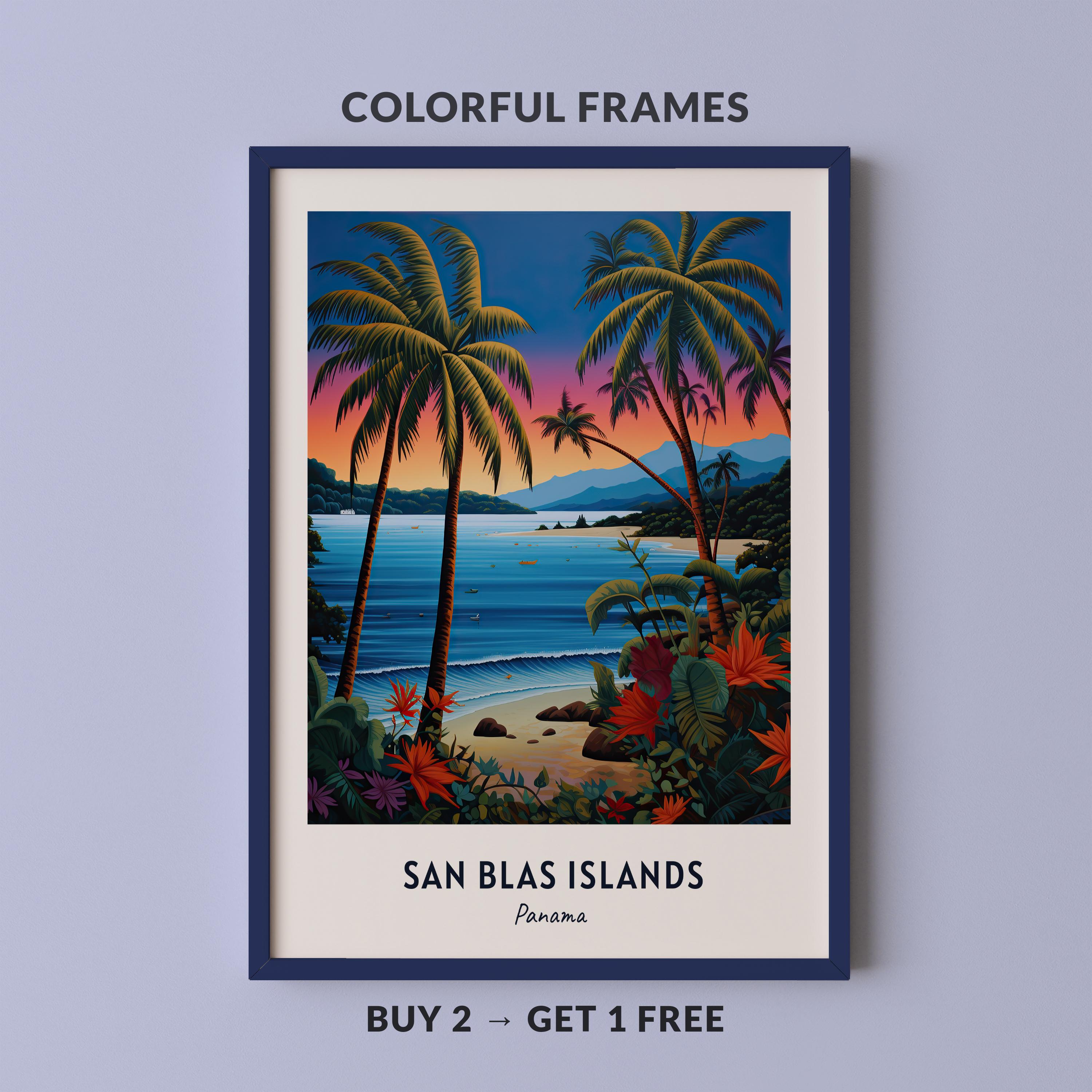 San Blas Islands Travel Poster Panama Print Wall Art City Print