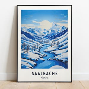 Saalbache, Austria Travel Print Wall Art, Saalbache - Austria City Print, Saalbache, Austria Travel Gift, Saalbache, Austria Poster