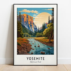 Yosemite Travel Print Wall Art, Yosemite - National Park City Print, Yosemite Travel Gift, Yosemite City Poster, Digital Download, Wall Art