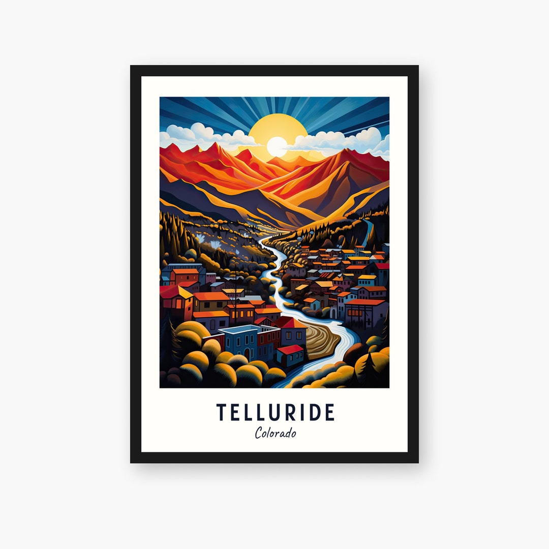 Telluride, Colorado Travel Print Wall Art, Telluride Colorado City ...