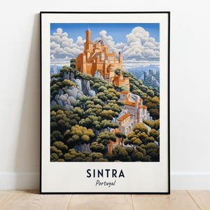 Pena Palace Travel Print Wall Art, Sintra - Portugal City Print, Pena Palace Travel Gift, Pena Palace Poster, Digital Download, Travel Gift
