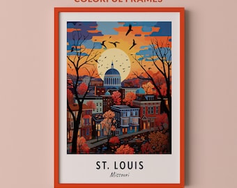 St. Louis Travel Print, St. Louis - Missouri Travel Gift, Printable City Poster, Digital Download, Wedding Gift, Birthday Present
