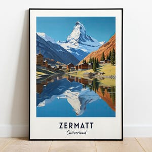 Zermatt Travel Print Wall Art, Zermatt - Switzerland City Print, Zermatt Travel Gift, Zermatt City Poster, Digital Download, Travel Gift