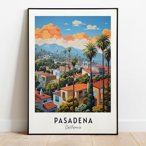 Pasadena Travel Print Wall Art, Pasadena - California City Print, Pasadena Travel Gift, Pasadena City Poster, Digital Download, Travel Gift