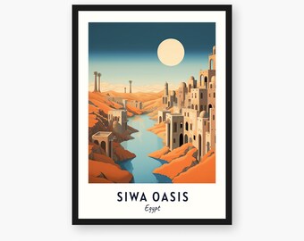 Siwa Oasis Travel Print, Siwa Oasis - Egypt Travel Gift, Printable City Poster, Digital Download, Wedding Gift, Birthday Present