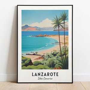Lanzarote Travel Print Wall Art, Lanzarote - Islas Canarias City Print, Lanzarote Travel Gift, Lanzarote City Poster, Digital Download