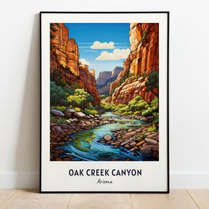 Oak Creek Canyon Travel Print Wall Art, Oak Creek Canyon - Arizona City Print, Oak Creek Canyon Travel Gift, Oak Creek Canyon City Poster