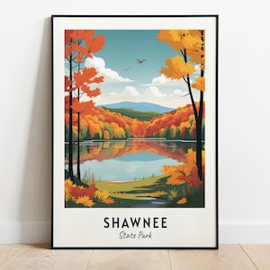 Shawnee Travel Print Wall Art Shawnee - State Park City Print Shawnee Travel Gift Shawnee City Poster Digital Download Travel Gift Wall Art