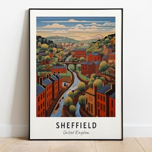 Sheffield Travel Print Wall Art, Sheffield - United Kingdom City Print, Sheffield Travel Gift, Sheffield City Poster, Digital Download