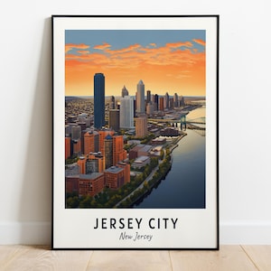 Jersey City Travel Print Wall Art, Jersey City - New Jersey City Print, Jersey City Travel Gift, Jersey City City Poster, Digital Download