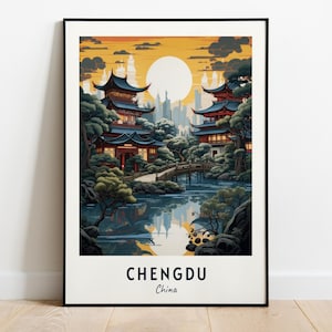 Chengdu Travel Print Wall Art, Chengdu - China City Print, Chengdu Travel Gift, Chengdu City Poster, Digital Download, Travel Gift, Wall Art