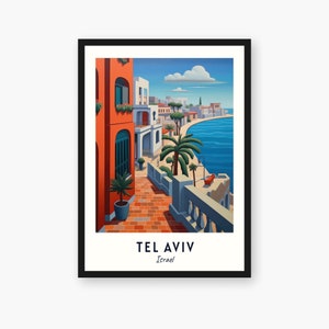 Tel Aviv Travel Print, Tel Aviv - Israel Travel Gift, Printable City Poster, Digital Download, Wedding Gift, Birthday Present