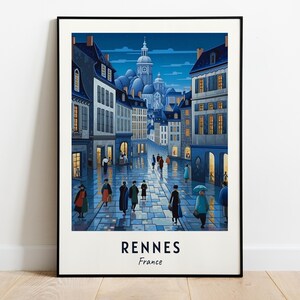 Rennes Travel Print Wall Art, Rennes - France City Print, Rennes Travel Gift, Rennes City Poster, Digital Download, Travel Gift, Wall Art